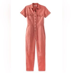 Outerknown Mineral Red Button-Up Jumpsuit